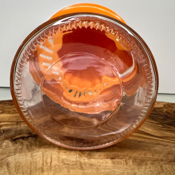 Vintage Mid Century Gemco Citrus Juicer Orange Lid Glass Jar Lemon Orange - Picture 5 of 12